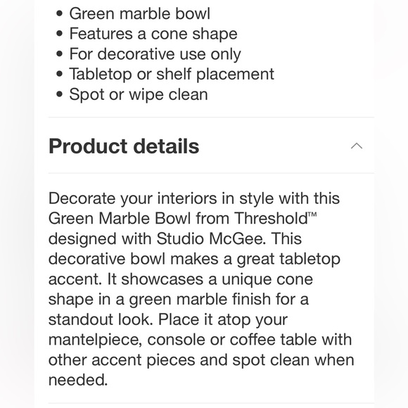 STUDIO MCGEE NWT marble bowl -green -3.5” - Picture 6 of 6